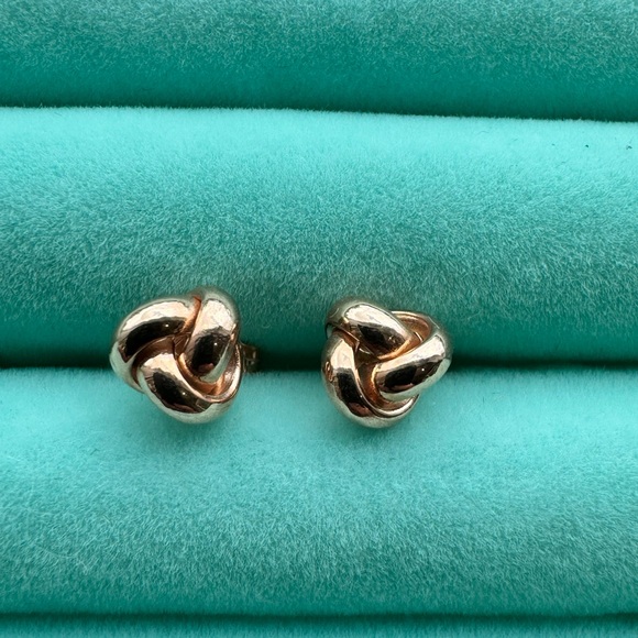 Knot 10k Rose Gold Earrings - Picture 2 of 2